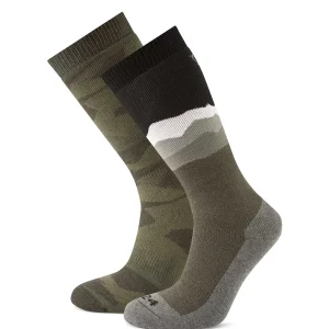 Best TOG24 Aleko Mens Ski Socks Khaki/Black