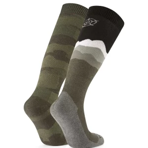 Best TOG24 Aleko Mens Ski Socks Khaki/Black