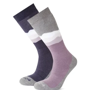Clearance TOG24 Allevard Womens Ski Socks Lavender Grey/Oxford Blue