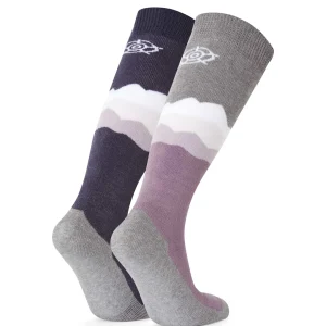 Clearance TOG24 Allevard Womens Ski Socks Lavender Grey/Oxford Blue