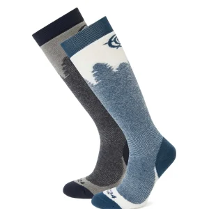 Online TOG24 Aprica 2 Pack Womens Ski Sock Dark Indigo/Jewel Blue