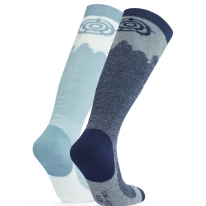 Outlet TOG24 Aprica 2 Pack Womens Ski Sock Oxford Blue/Mist Grey