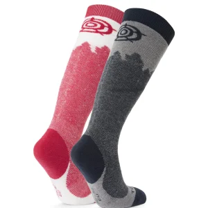 Online TOG24 Aprica 2 Pack Womens Ski Sock Dark Indigo/Dark Pink
