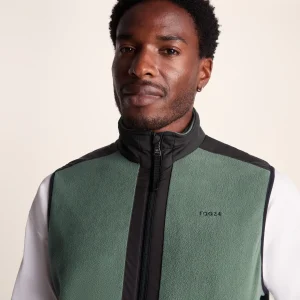 Discount TOG24 Boltby Mens Fleece Gilet Black/Light Forest