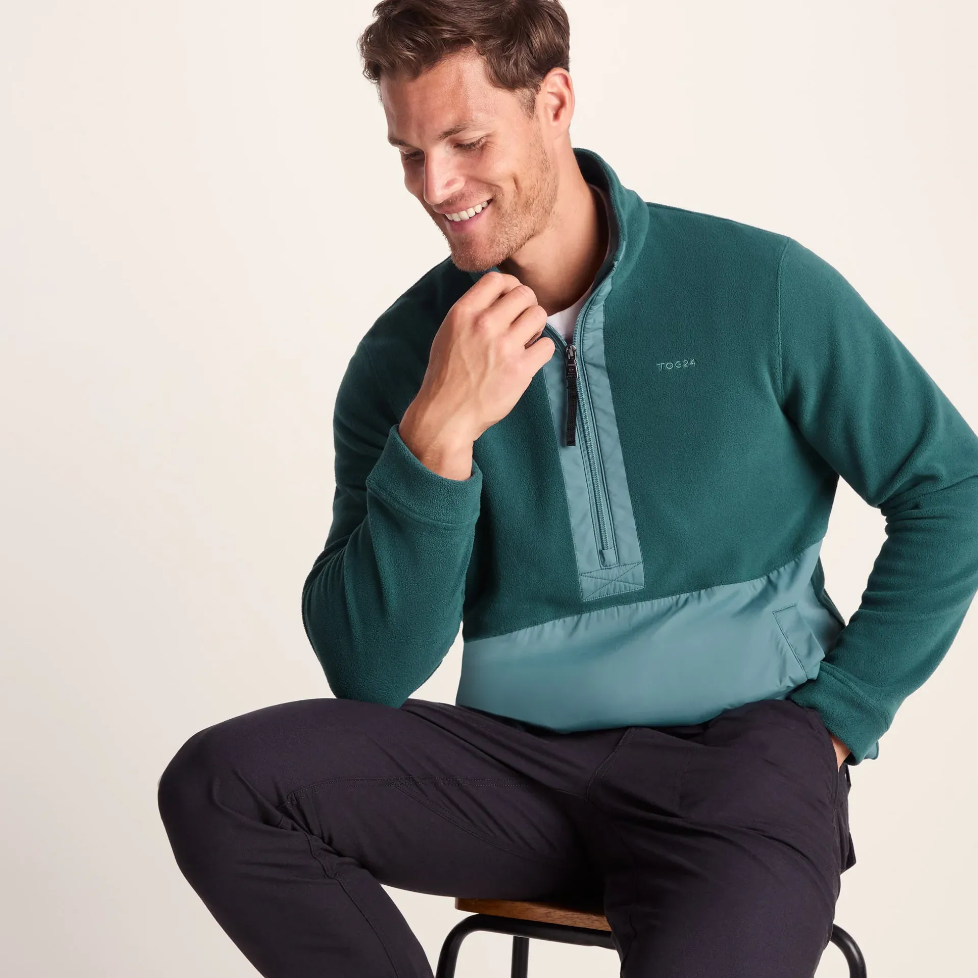 dowson-mens-fleece-zip-neck-hy-KikkiZwn-3.webp Discount TOG24 Dowson Mens Fleece Zip Neck Hydro Blue/Dark Turquoise