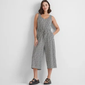 Sale TOG24 Emmie Womens Jumpsuit Black & White Dash Print Black & White Dash Print