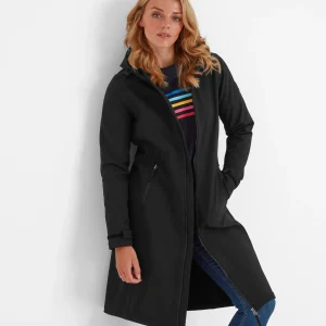 Clearance TOG24 Enya Womens Waterproof Softshell Long Jacket Black