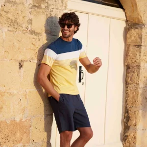 Hot TOG24 Farndon Mens T-Shirt Inky Blue/Sunflower