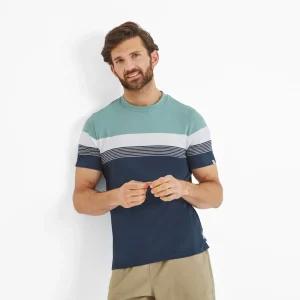 Outlet TOG24 Farndon Mens T-Shirt Light Sky/Inky Blue