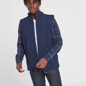 Outlet TOG24 Feizor Mens Shower Resistant Softshell Gilet Navy