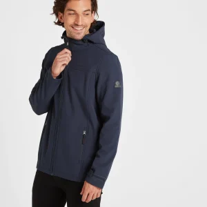 Best TOG24 Feizor Mens Showerproof Softshell Hooded Jacket | Navy
