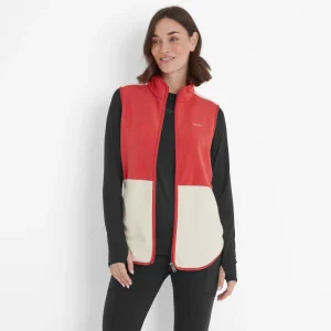 Outlet TOG24 Fordley Womens Microfleece Gilet Cranberry/Vanilla