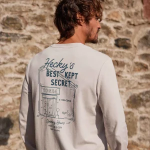 New TOG24 Hecky Mens Long Sleeve T-Shirt Raincloud