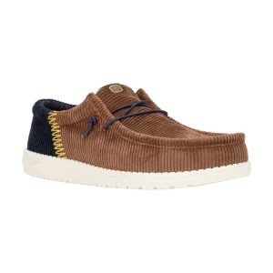 Sale TOG24 HEYDUDE Wally Funk Corduroy Mens Shoes Espresso/Blue |