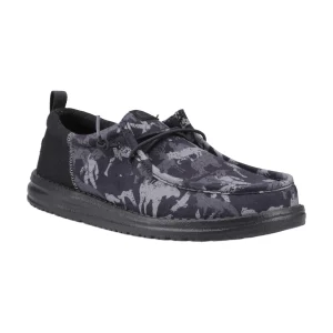 New TOG24 HEYDUDE Wally Funk Hunt Camo Mens Shoes Black