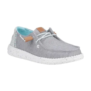 New TOG24 HEYDUDE Wendy Heathered Slub Tropical Womens Shoe Grey
