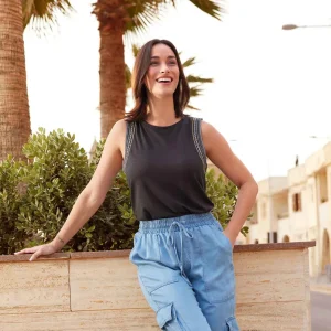 Clearance TOG24 Iris Womens Vest In Washed Black |