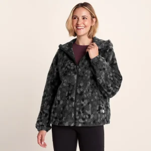 New TOG24 Joanna Womens Sherpa Fleece Black Pebble Print