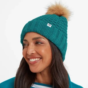 Outlet TOG24 Keeley Knit Hat In | Textured Bobble Hat | Teal