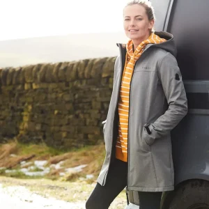 Clearance TOG24 Keld Womens Softshell Long Jacket Dark Grey