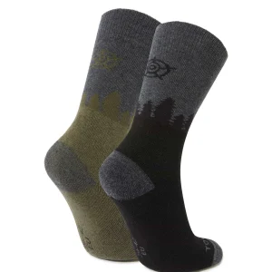 Fashion TOG24 Krems Trek Socks In Black/Khaki | Accessories |
