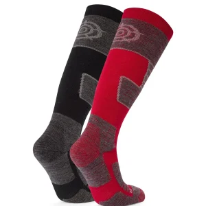 Outlet TOG24 Linz 2 Pack Mens Ski Socks Black/Chilli Red