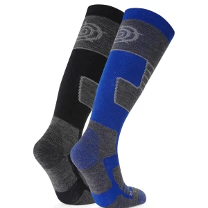 Hot TOG24 Linz 2 Pack Mens Ski Socks Black/Royal Blue