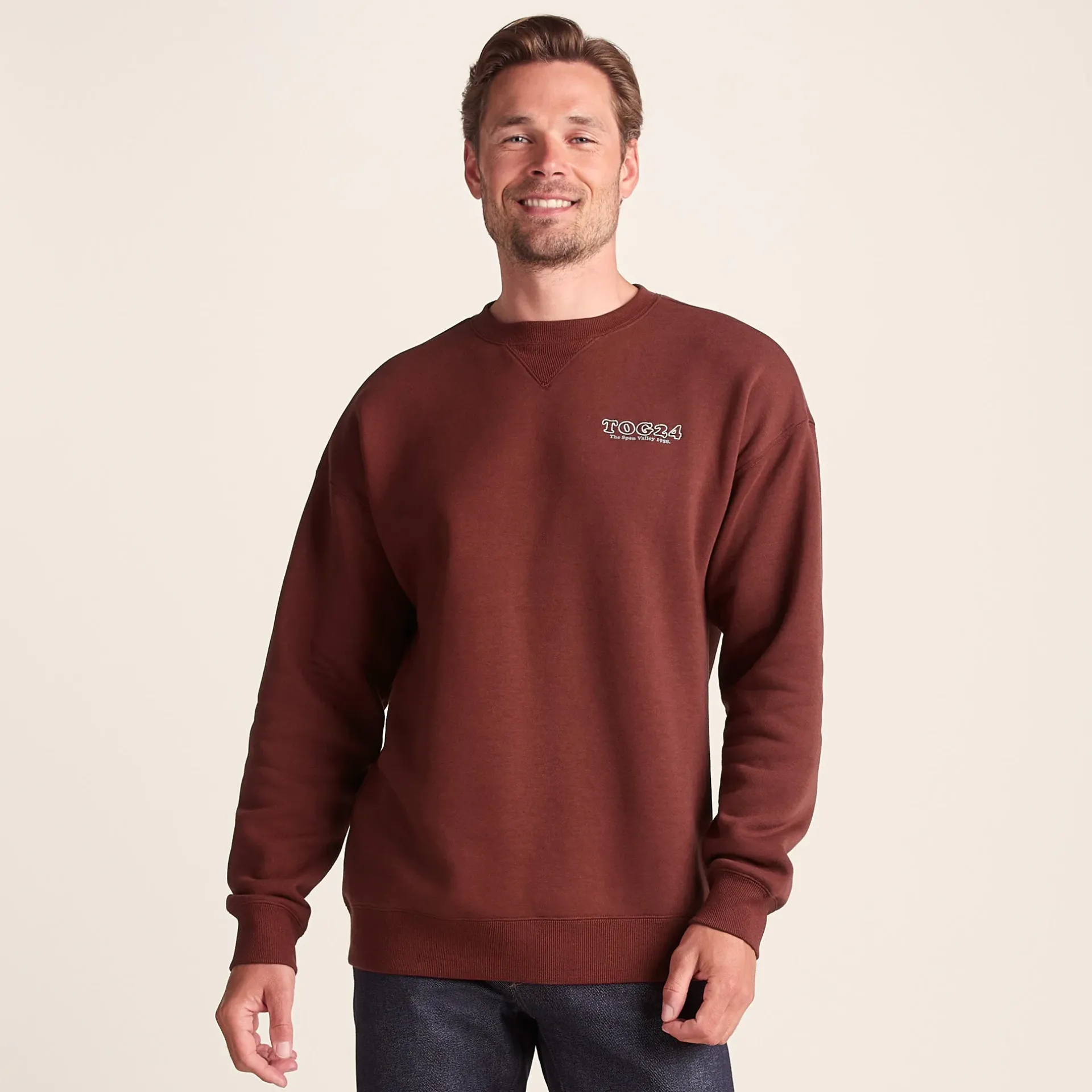 lytham-men39s-crew-neck-sweats-OXVdPHTo-2.webp Sale TOG24 Lytham Men's Crew Neck Sweatshirt Port |
