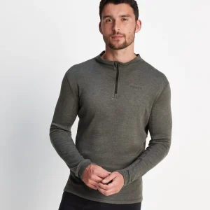 Outlet TOG24 Meru Mens Cashmere Touch Zip Neck Dark Grey Marl |