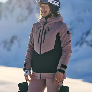 Discount TOG24 Montana Womens Ski Jacket Black/Faded Pink