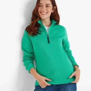 New TOG24 Pearson Womens Knitlook Quarter Zip Fleece Jade Marl