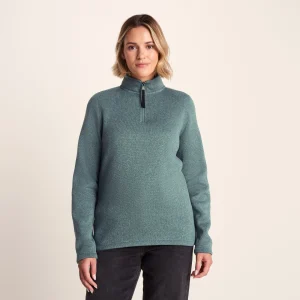 Best TOG24 Pearson Womens Knitlook Quarter Zip Fleece Mist Grey Marl