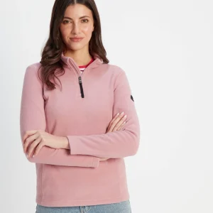 New TOG24 Revive Womens Quarter Zip Fleece Faded Pink