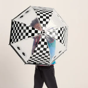 New TOG24 Romney Kids Shaun The Sheep Umbrella Black White Checkerboard