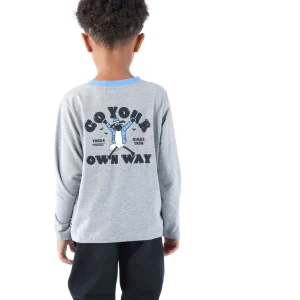 Hot TOG24 Ryeland Kids Shaun The Sheep T-Shirt LS Dark Grey Marl