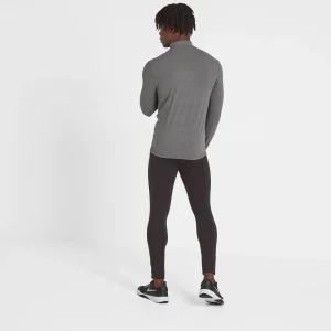 Fashion TOG24 Snowdon Mens Thermal Base Layer Quarter Zip Grey Marl