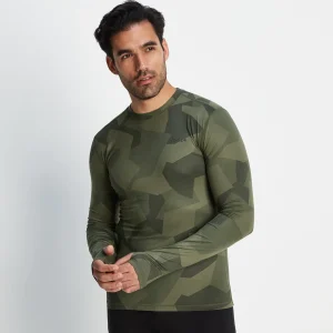 Outlet TOG24 Snowdon Mens Thermal Base Layer Top | Khaki Camo Print