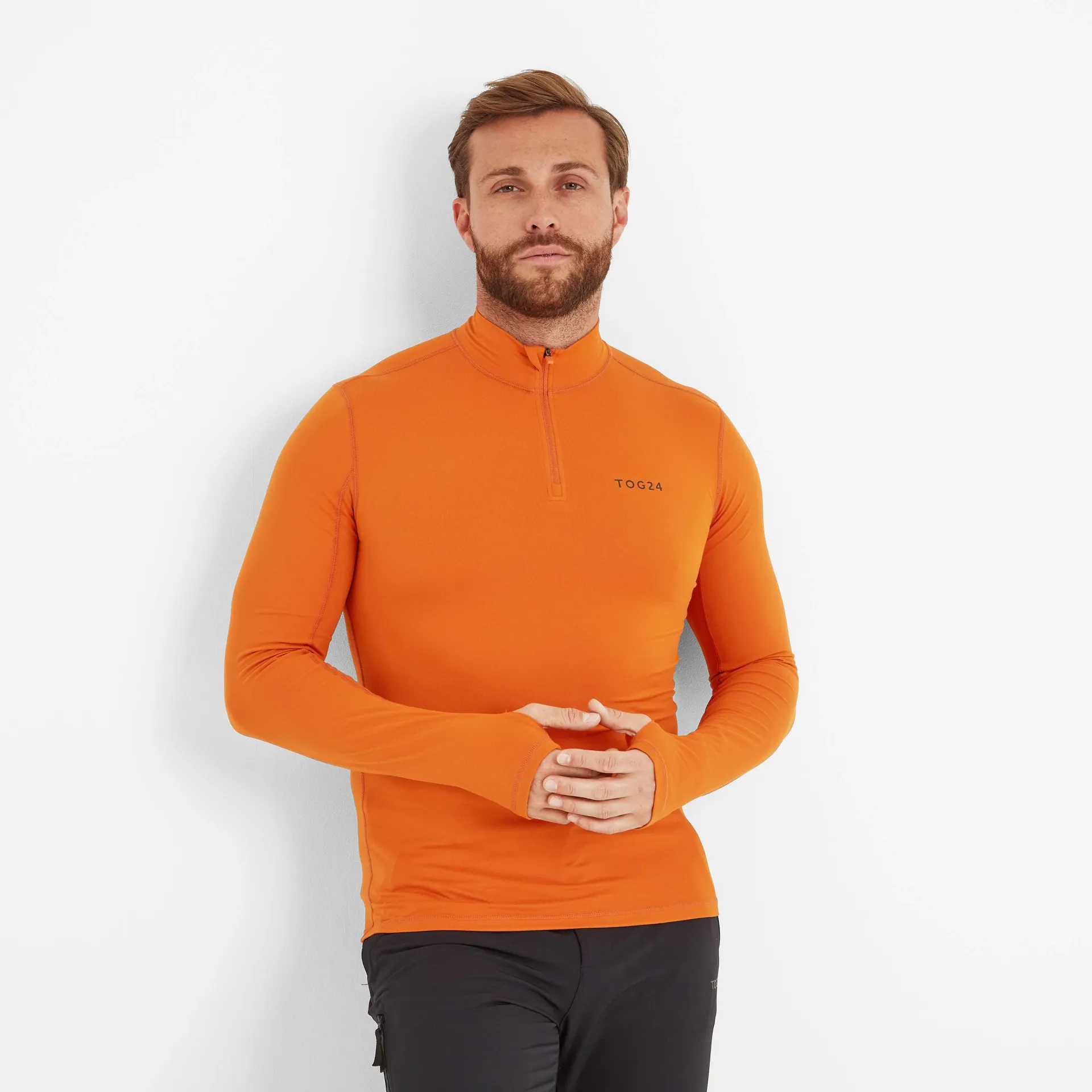 snowdon-mens-thermal-base-laye-rhnplZXO-0.webp Online TOG24 Snowdon Mens Thermal Base Layer Quarter Zip Dark Orange