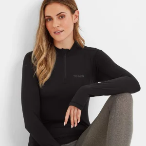 New TOG24 Snowdon Womens Thermal Base Layer Quarter Zip Black