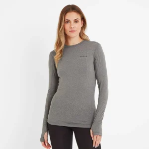 Fashion TOG24 Snowdon Womens Thermal Base Layer Crew Neck Grey Marl