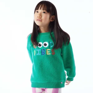Discount TOG24 Swaledale Kids Shaun The Sheep Sherpa Sweat Jungle Green