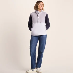 Discount TOG24 Symes Womens Fleece 1/2 Neck Lavender Grey/Oxford Blue