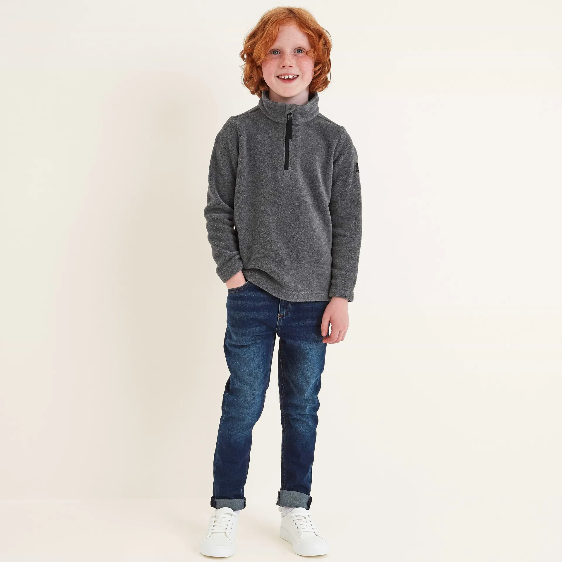 toffolo-kids-zipneck-fleece-gr-KIXhXaEn-1.webp Discount TOG24 Toffolo Kids Zipneck Fleece Grey Marl