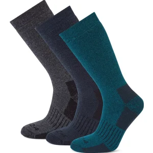 Online TOG24 Villach 3 Pack Mens Dark Grey Marl Trek Socks | Dark Grey Marl/Lagoon Blue/Dark Indigo