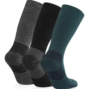 Sale TOG24 Villach 3 Pack Mens Trek Socks Black/Racing Green/Dk Grey Marl