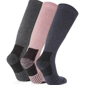 Hot TOG24 Villach 3 Pack Womens Dark Grey Marl Trek Socks | Dark Grey Marl/Faded Pink/Washed Blue