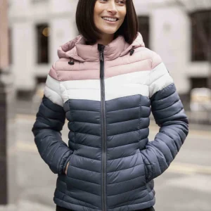 New TOG24 Washed Blue & Pink Garriston Womens Padded Jacket |