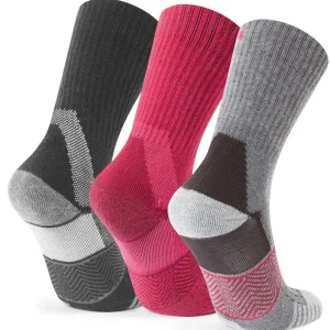 Online TOG24 Wels 3 Pack Womens Black Trek Socks | Womens Ski Socks | Black/Magenta Pink/Dark Grey Marl